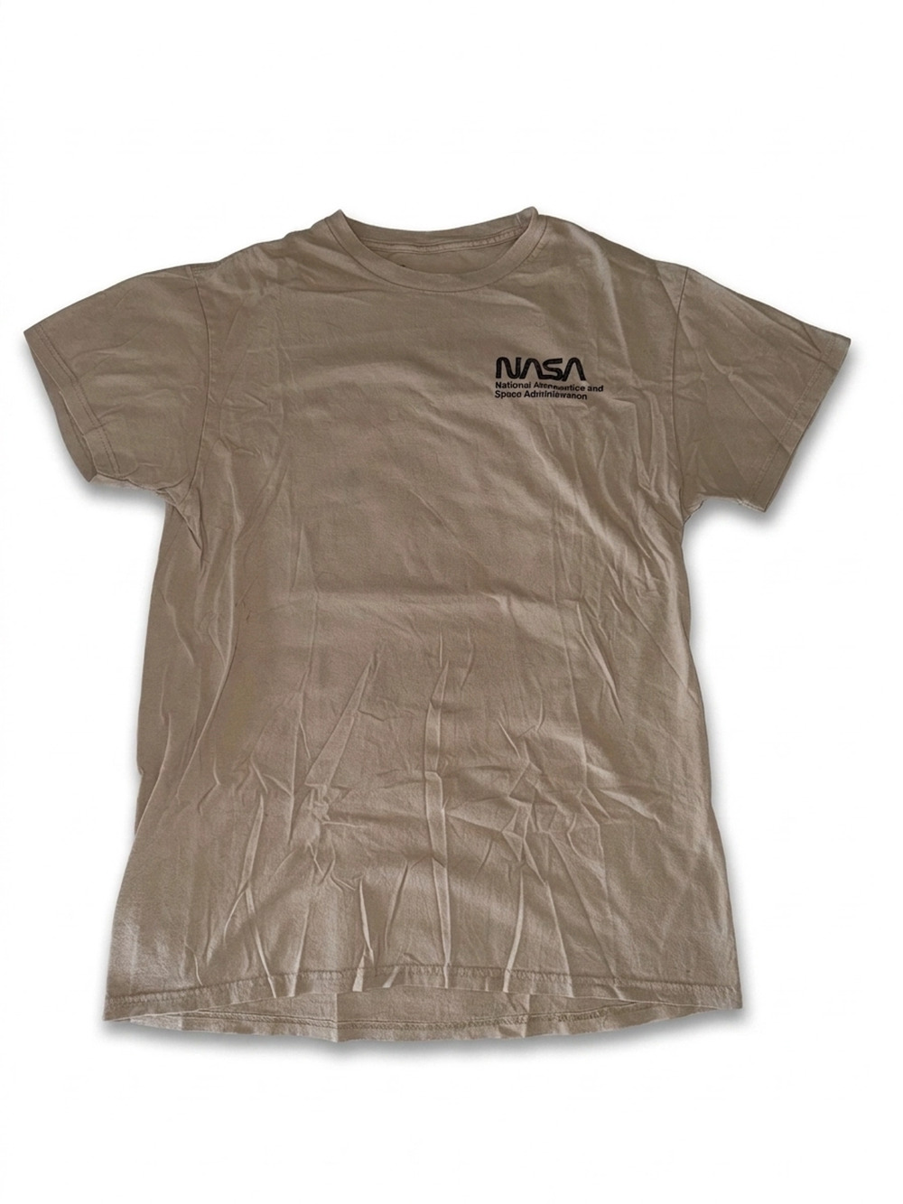 Bowery Supply Co. Tee | Light Brown Cream | Size M | NASA Rocket Graphic
